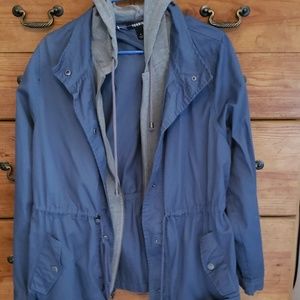Torrid gray and blue light weight parka